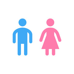 Male and female restroom or toilet glyph icon