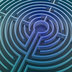 Maze concept, choices and challenge theme; original 3d rendering illustration