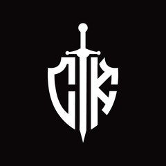 CK logo with shield shape and sword