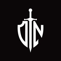DN logo with shield shape and sword