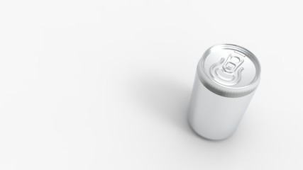 3d rendering of an aluminium soda can isolated in studio background