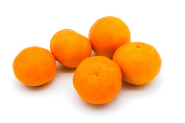 Ripe tangerine manderin isolated on white background