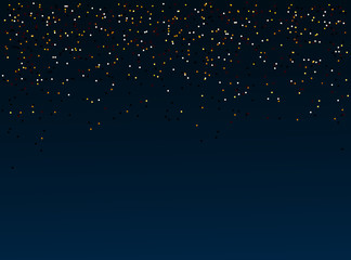 Gold glitter texture isolated on black. Amber particles color. Celebratory background. Golden explosion of confetti. Vector illustration