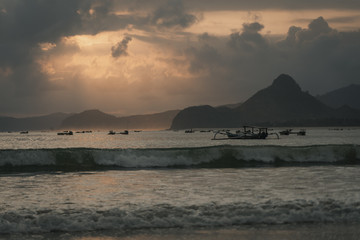Amazing Sunset at the beach of Lombok