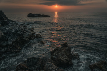 Sunset at the beach of Indonesia