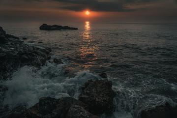 Sunset at the beach of Indonesia
