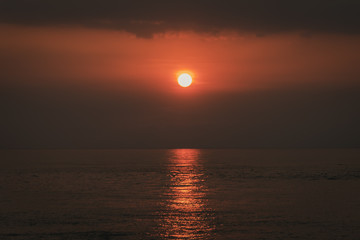 Fototapeta na wymiar Sunset at the beach of Indonesia