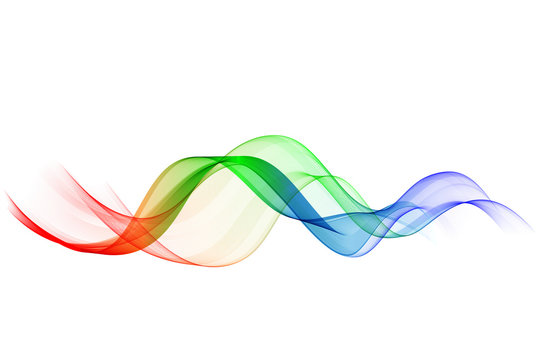 Abstract vector background. Multi-color wave on white background.