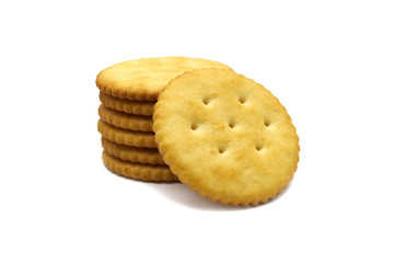 Biscuits cracker circle design. Isolated on white background.