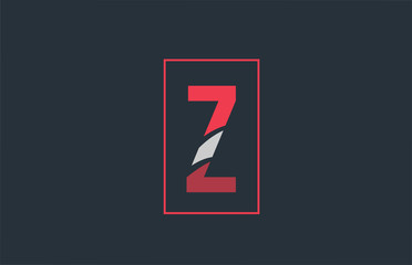red grey logo Z alphabet letter design icon for company