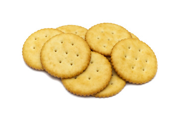 Biscuits cracker circle design. Isolated on white background.