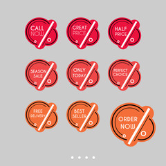 Set of sale stickers. Colorful abstract design.