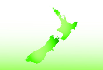 New Zealand map using green color with dark and light effect vector on light background illustration