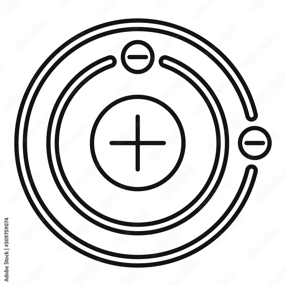 Poster atom structure icon. outline atom structure vector icon for web design isolated on white background