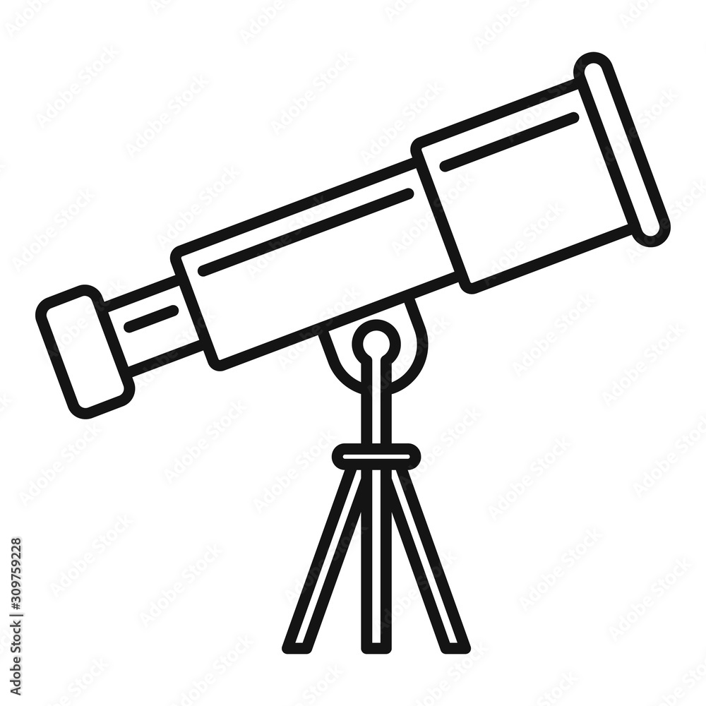 Poster telescope icon. outline telescope vector icon for web design isolated on white background