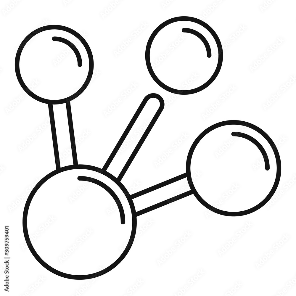 Poster physics molecule icon. outline physics molecule vector icon for web design isolated on white backgro