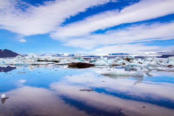 Clouds reflected in the smooth water