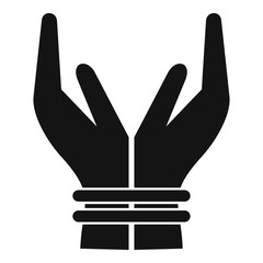 Hands tied icon. Simple illustration of hands tied vector icon for web design isolated on white background