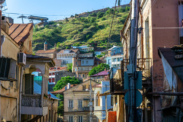 View of traditional narrow streets of Old Tbilisi