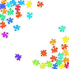 Naklejka premium Game crux jigsaw puzzle rainbow colors parts 