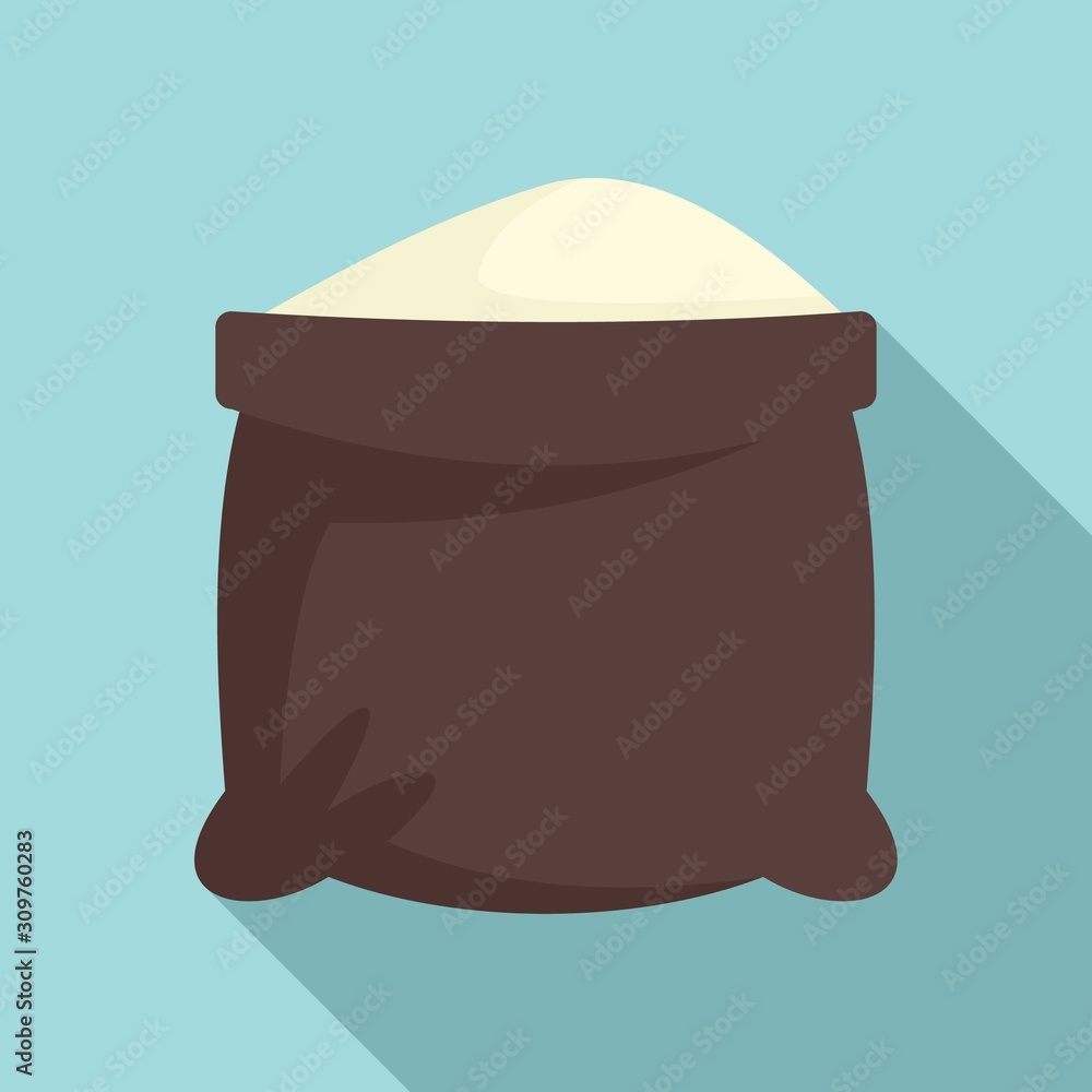 Poster open flour sack icon. flat illustration of open flour sack vector icon for web design