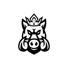 King pig logo black and white