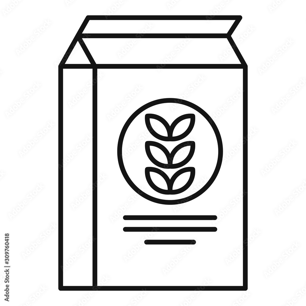 Poster paper flour package icon. outline paper flour package vector icon for web design isolated on white b