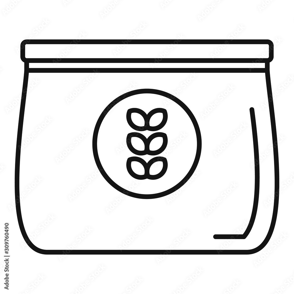 Poster flour package icon. outline flour package vector icon for web design isolated on white background