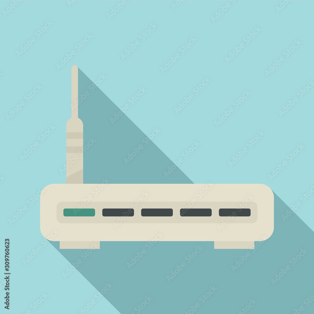 Poster router icon. flat illustration of router vector icon for web design