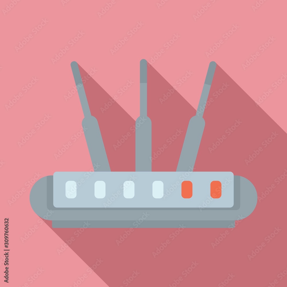 Poster wireless router icon. flat illustration of wireless router vector icon for web design