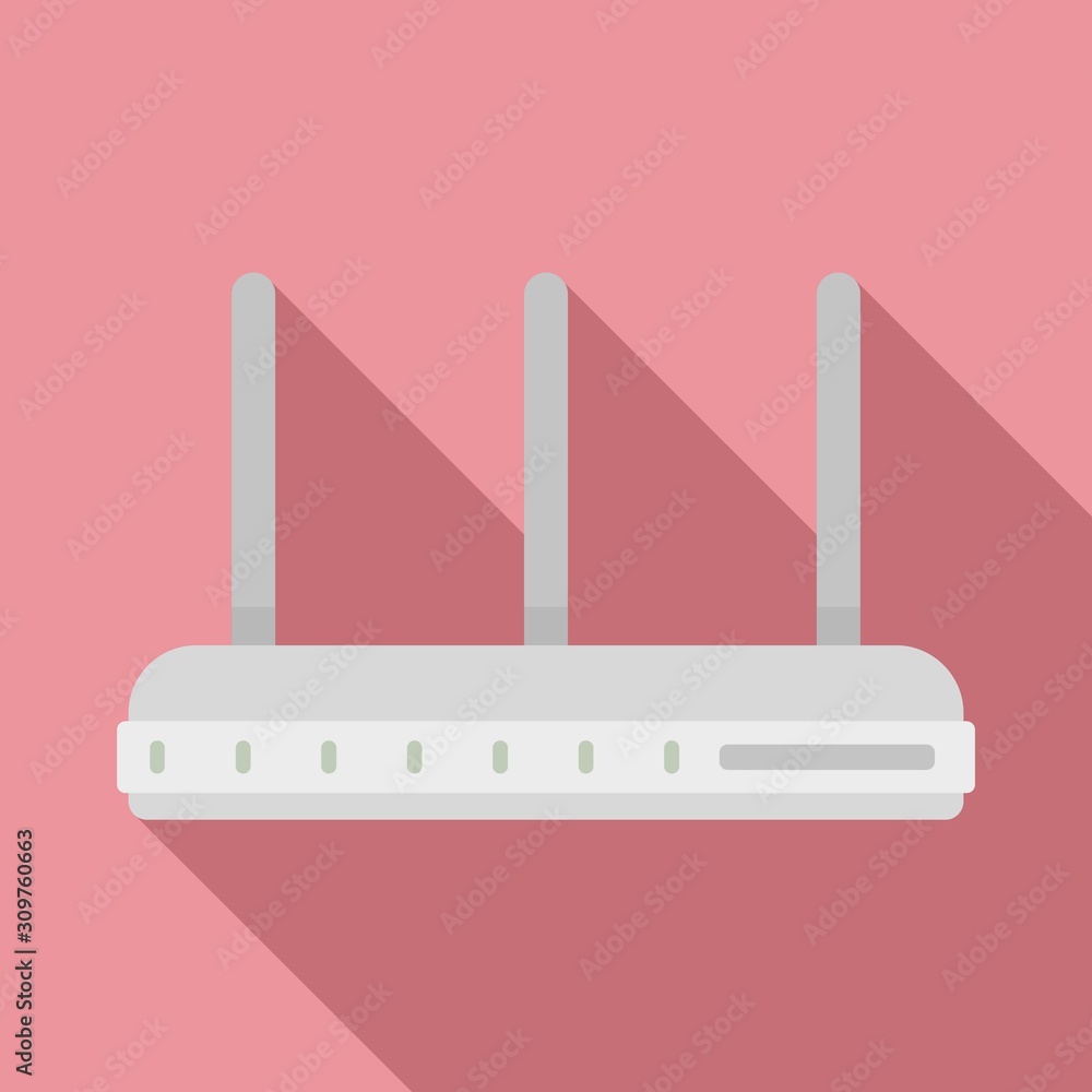 Poster three antenna router icon. flat illustration of three antenna router vector icon for web design