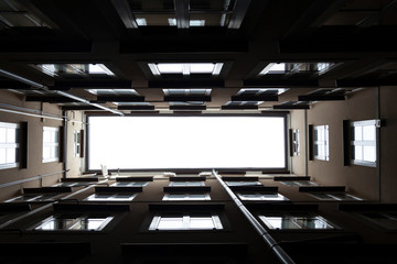 Building with an opening on the top