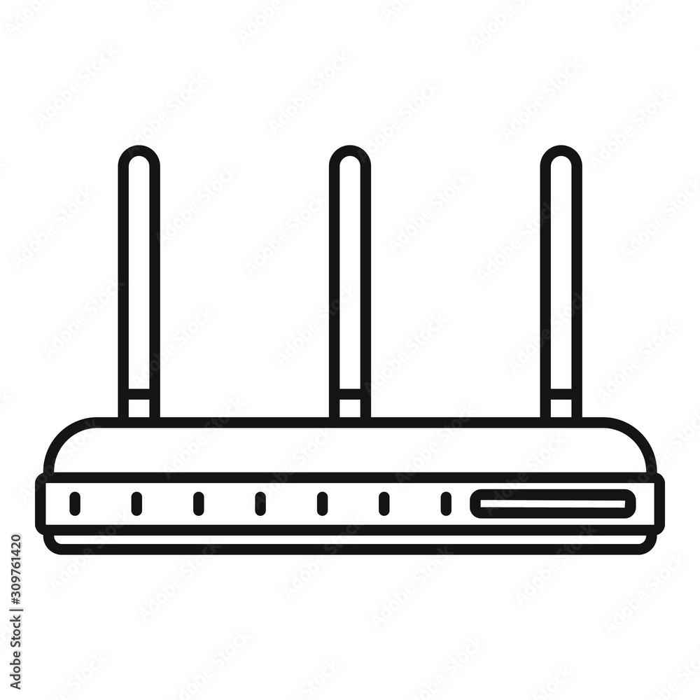 Poster three antenna router icon. outline three antenna router vector icon for web design isolated on white