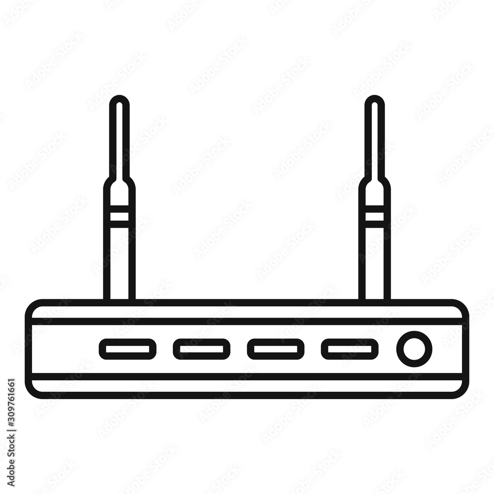 Poster digital router icon. outline digital router vector icon for web design isolated on white background