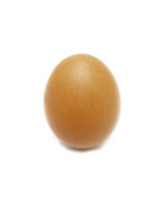 Raw fresh brown chicken eggs isolated on white background.