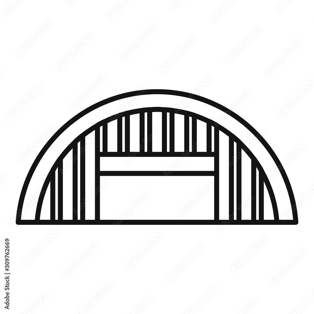 Poster modern hangar icon. outline modern hangar vector icon for web design isolated on white background