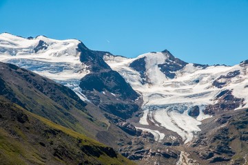 Forni glacier panorama in Ortler Alps, Stelvio National Park, Italy