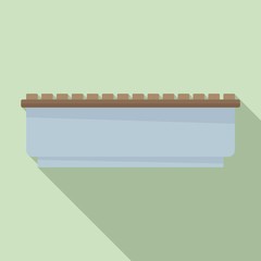 Stone bench icon. Flat illustration of stone bench vector icon for web design