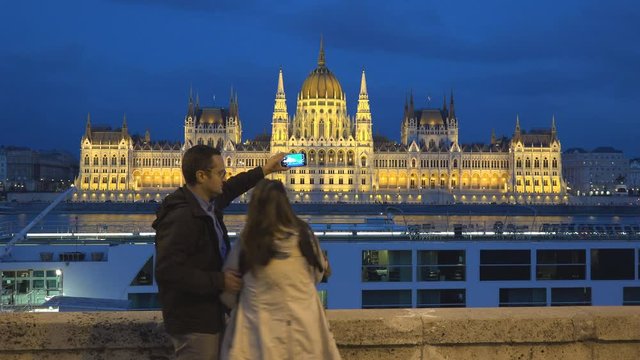 Parents with baby visit Budapest