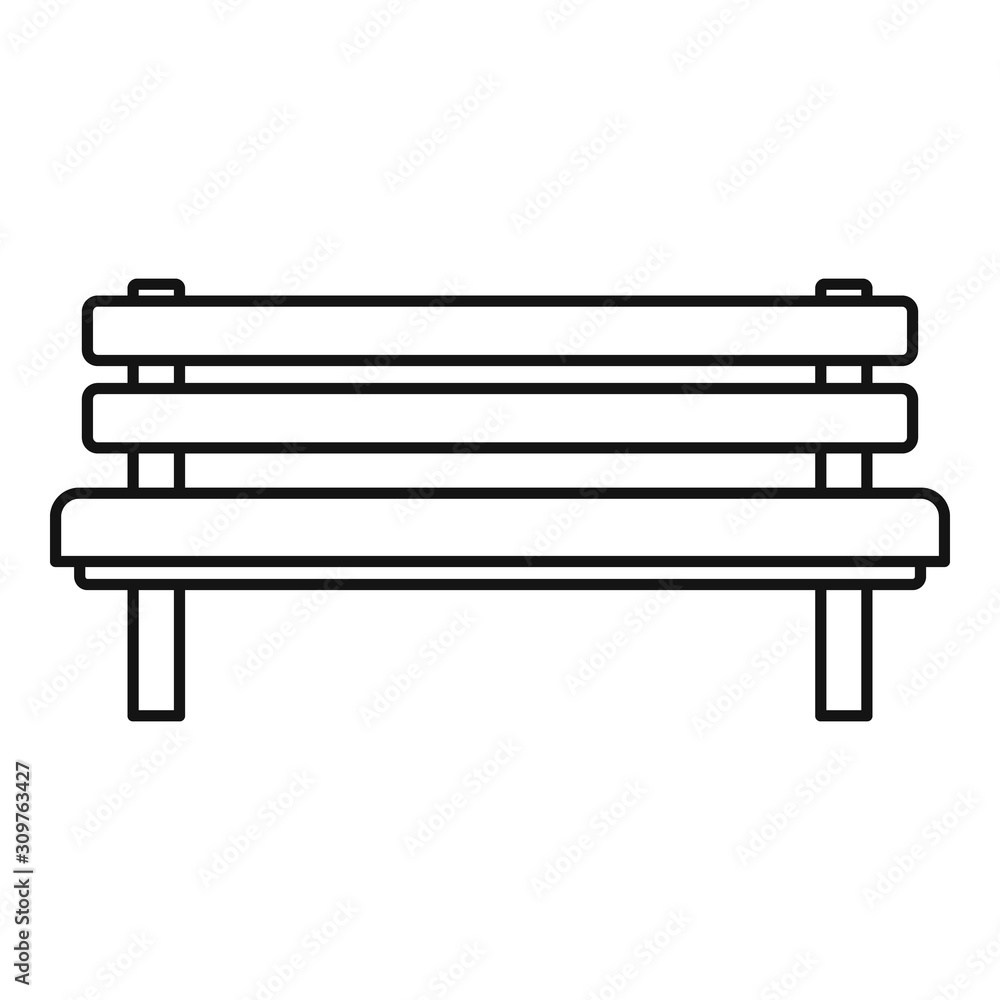 Aufkleber settle bench icon. outline settle bench vector icon for web design isolated on white background