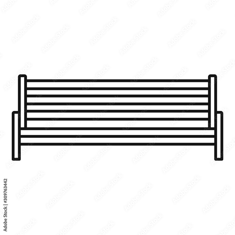 Poster bin bench icon. outline bin bench vector icon for web design isolated on white background