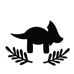 silhouette of a dinosaur isolated on white. Triceratops. Vector version.