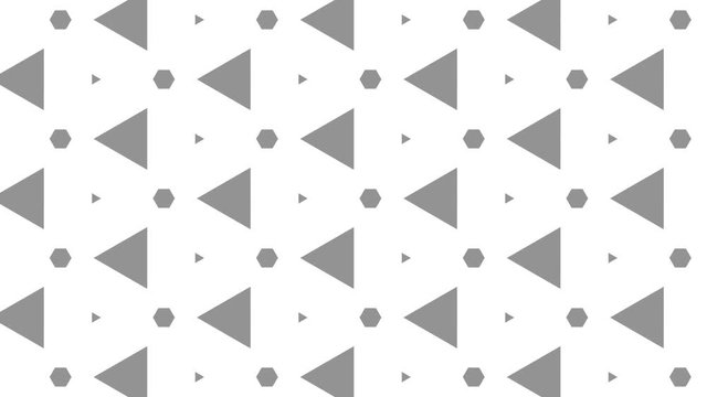 Graphic pattern in black and white composed of triangles with stroboscopic and hypnotic effect, which rotates clockwise and increases in size
