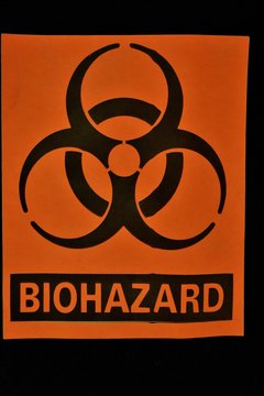 biohazard warning sign forensic evidence label