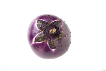 Round purple eggplant.