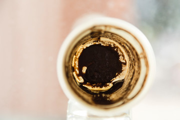 Dry coffee in a glass