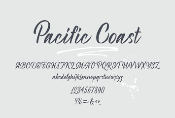 Pacific Coast handwritten font. Script. 