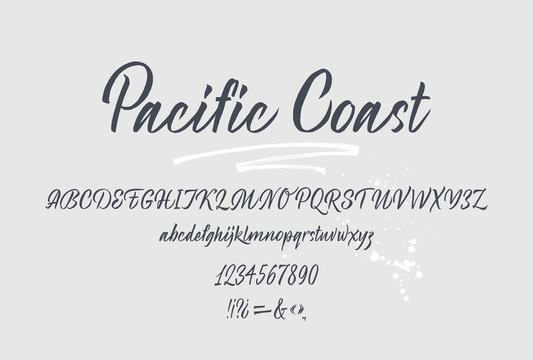 Pacific Coast handwritten font. Script. 