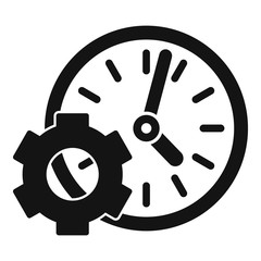 Gear work time icon. Simple illustration of gear work time vector icon for web design isolated on white background