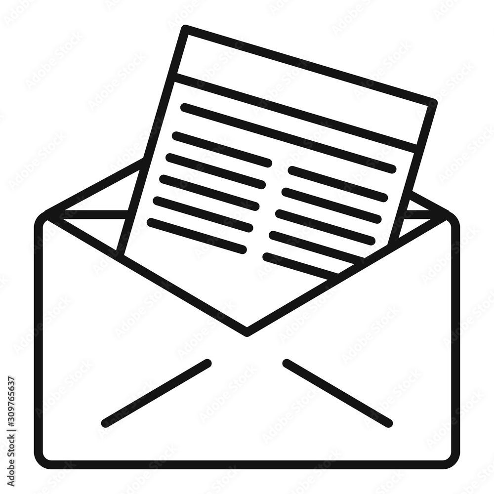 Poster mail invitation icon. outline mail invitation vector icon for web design isolated on white backgroun